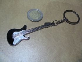 gitara čierna, kovová klľúčenka